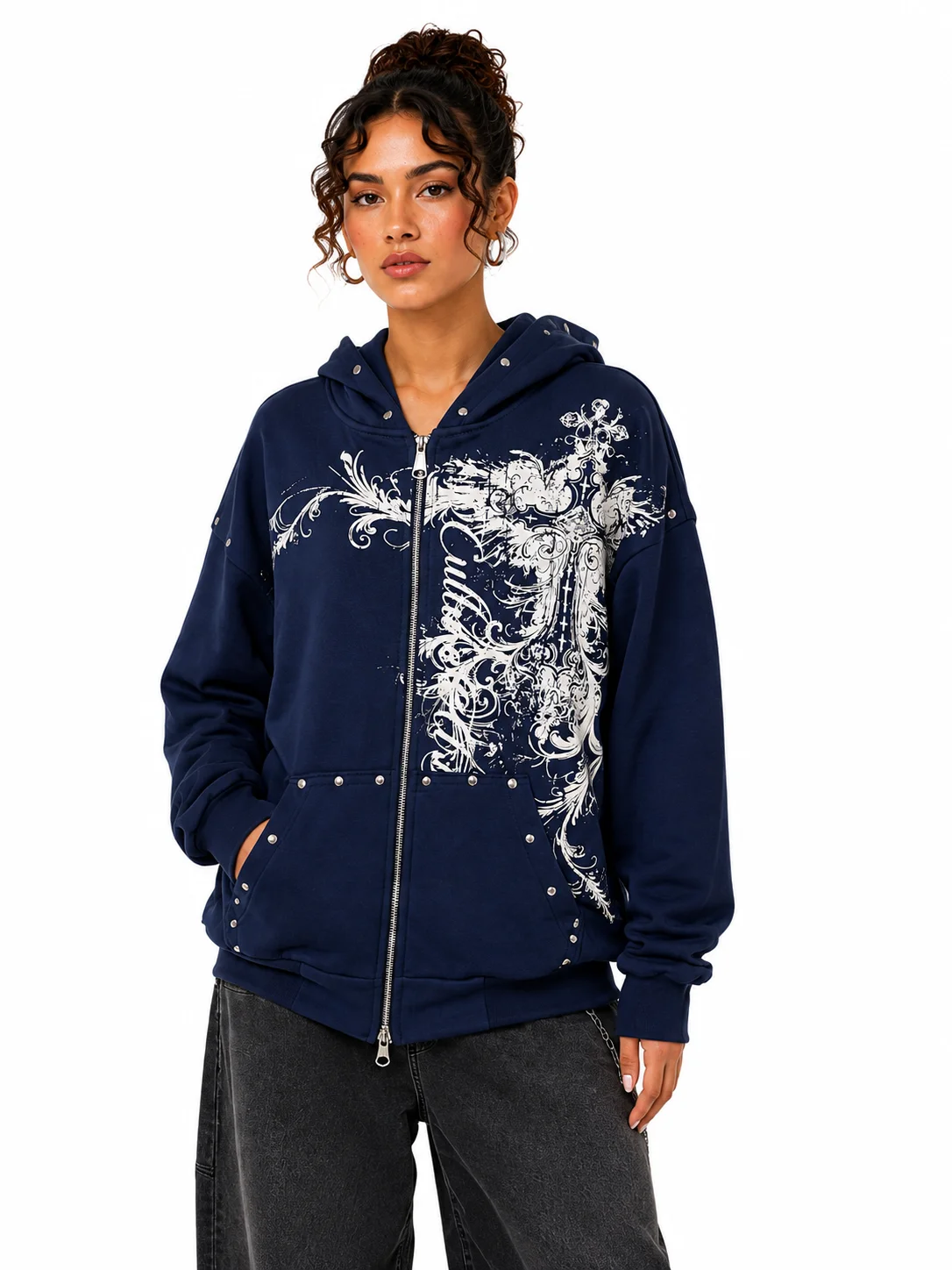 chaqueta boxy fit taches